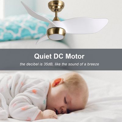 Ventilateur de plafond blanc intelligent avec 6 vitesses réglables et contrôle vocal