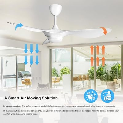 Éclairage de ventilateur de plafond de 6 vitesses 52 pouces avec commande vocale et APP à distance