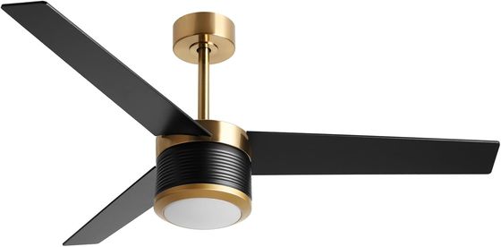 Ventilateur de plafond WIFI intelligent en blanc noir or 52 pouces pleine luminosité
