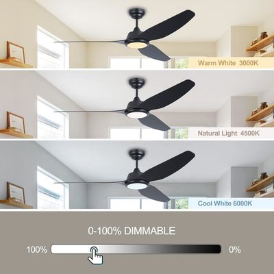 56 Lumière de ventilateur de plafond intelligente avec Alexa/Google Home Control