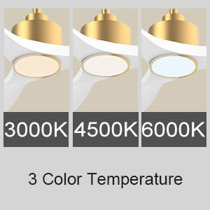 52 Ventilateur de plafond avec lumière ABS éteignable Blanc chaud Blanc naturel Blanc froid Blanc