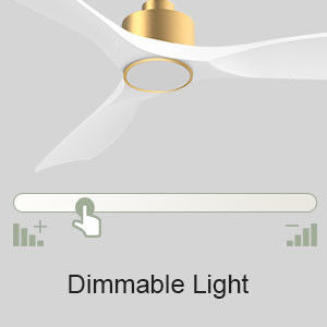 52 Ventilateur de plafond avec lumière ABS éteignable Blanc chaud Blanc naturel Blanc froid Blanc