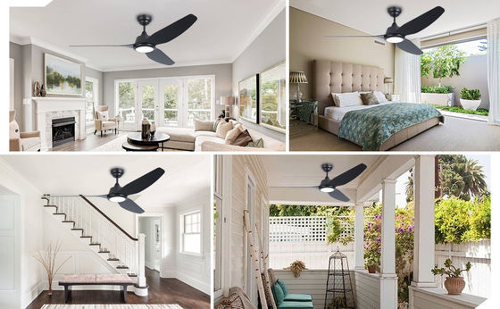 56 Lumière de ventilateur de plafond intelligente avec Alexa/Google Home Control