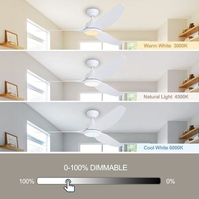 Ventilateur de plafond silencieux de 56 pouces avec moteur CC et éclairage
