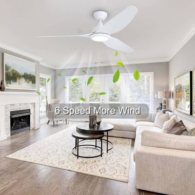 Ventilateur de plafond silencieux de 56 pouces avec moteur CC et éclairage