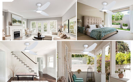 Ventilateur de plafond silencieux de 56 pouces avec moteur CC et éclairage