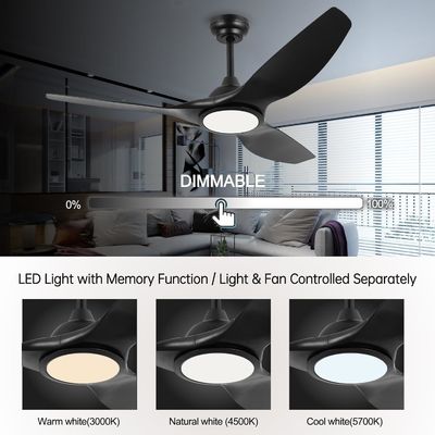 Ventilateur de 52 pouces avec lumière 3 température de couleur pour la chambre haute CFM ventilateur de plafond