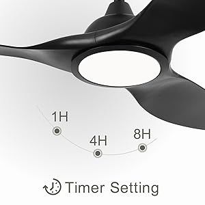 Ventilateur de 52 pouces avec lumière 3 température de couleur pour la chambre haute CFM ventilateur de plafond