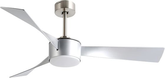 Éclairage de ventilateur de plafond argenté de 52 pouces avec télécommande