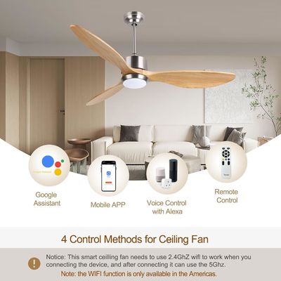 Ventilateur de plafond blanc noir or 52 avec moteur à courant continu de 6 vitesses
