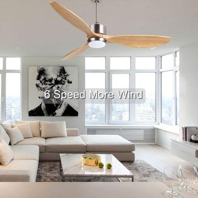 Ventilateur de plafond blanc noir or 52 avec moteur à courant continu de 6 vitesses
