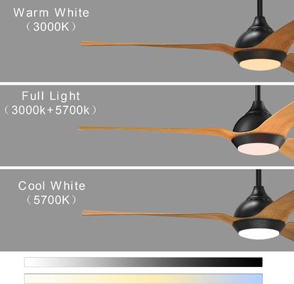 Ventilateur de plafond de 52 pouces conception rationalisée extérieure Downrod monté Ventilateur de plafond avec lumière