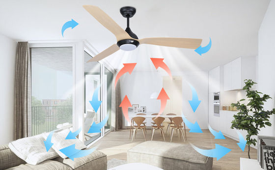 Ventilateur de plafond de 52 pouces conception rationalisée extérieure Downrod monté Ventilateur de plafond avec lumière