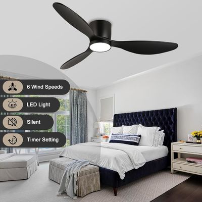 Ventilateur de plafond blanc noir or 52 avec fonction d'économie d'énergie