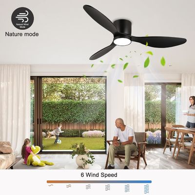 Ventilateur de plafond blanc noir or 52 avec fonction d'économie d'énergie