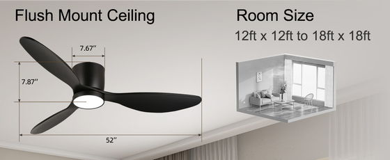 Ventilateur de plafond blanc noir or 52 avec fonction d'économie d'énergie