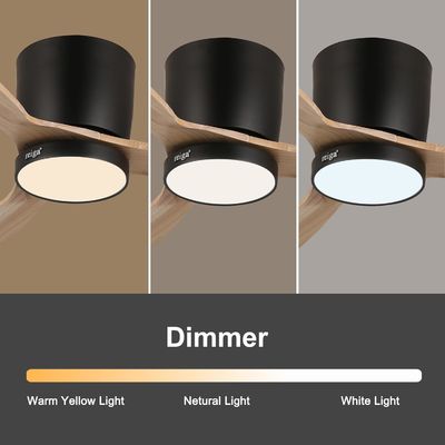 Éclairage de ventilateur de plafond de 52 pouces en or blanc noir avec fonction d'économie d'énergie