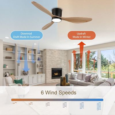 Éclairage de ventilateur de plafond de 52 pouces en or blanc noir avec fonction d'économie d'énergie