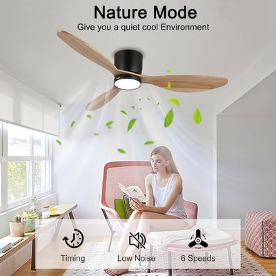Éclairage de ventilateur de plafond de 52 pouces en or blanc noir avec fonction d'économie d'énergie
