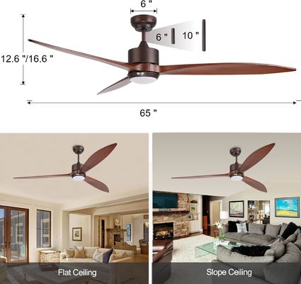 65 Lumière de ventilateur de plafond moderne avec commande vocale et lumière LED atténuée