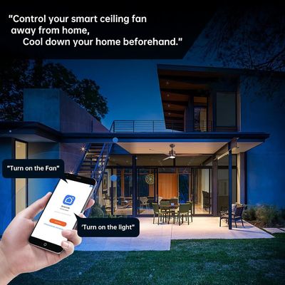 65 Lumière de ventilateur de plafond moderne avec commande vocale et lumière LED atténuée