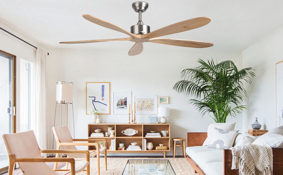 Ventilateur de plafond intelligent avec lumière silencieuse et économie d'énergie Choix à 6 vitesses Compatible avec Alexa / Google Home