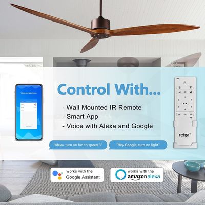 6 vitesses Alexa contrôle vocal ABS Smart DC moteur ventilateur de plafond avec éclairage en or Noir Blanc