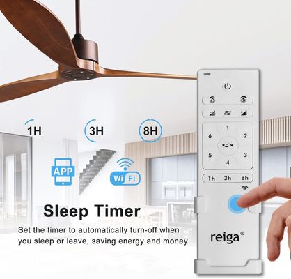 6 vitesses Alexa contrôle vocal ABS Smart DC moteur ventilateur de plafond avec éclairage en or Noir Blanc