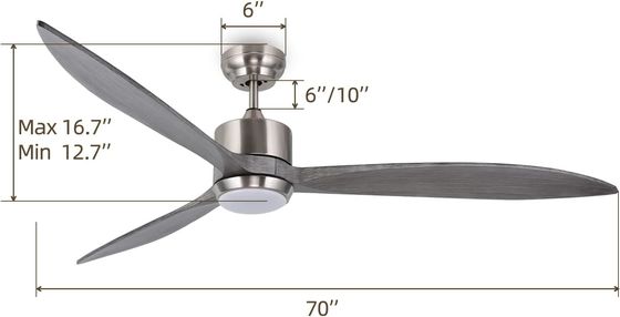 Ventilateur de plafond silencieux à moteur à courant continu avec commande APP intelligente, lumière LED à 3 couleurs et 6 vitesses