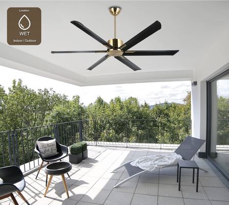 Ventilateur de plafond intelligent de 72 pouces avec des lumières en finition noir/blanc/or