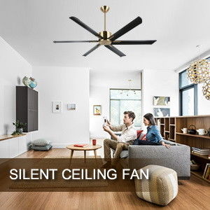 Ventilateur de plafond intelligent de 72 pouces avec des lumières en finition noir/blanc/or