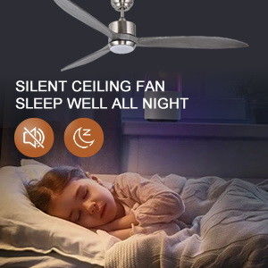 Ventilateur de plafond silencieux à moteur à courant continu avec commande APP intelligente, lumière LED à 3 couleurs et 6 vitesses