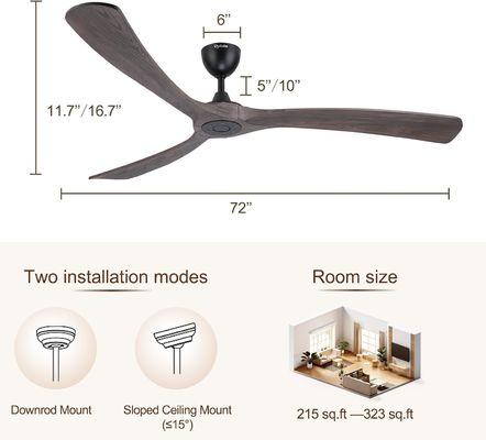 Économie d'énergie silencieuse 6 vitesses ventilateur de plafond intelligent avec lumière contrôlée par Alexa