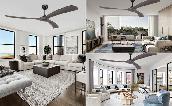 Économie d'énergie silencieuse 6 vitesses ventilateur de plafond intelligent avec lumière contrôlée par Alexa