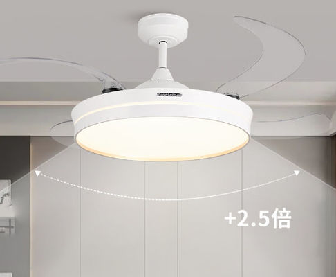 Ventilateur de plafond rétractable à moteur CC à 6 vitesses avec lumière