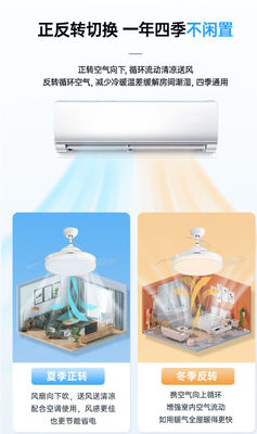 Ventilateur de plafond intelligent à accent doré avec lumières LED et contrôle vocal