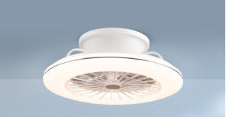 Ventilateur de plafond ABS à 3 vitesses Smart White Black Gold avec éclairage