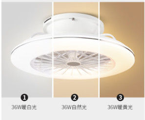 Ventilateur de plafond ABS à 3 vitesses Smart White Black Gold avec éclairage