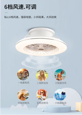 Ventilateur de plafond ABS à 3 vitesses Smart White Black Gold avec éclairage