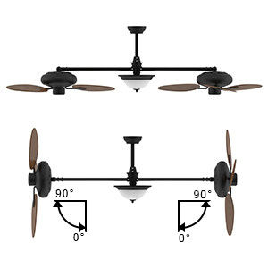 Ventilateur de plafond intelligent moderne de 86 pouces avec kit de lumière et moteur CC à 3 vitesses