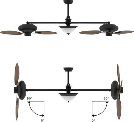 Ventilateur de plafond intelligent moderne de 86 pouces avec kit de lumière et moteur CC à 3 vitesses